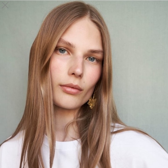 Zara Zinnia Flower Boho Gold Dangle Big Long Drop Earrings - Picture 6 of 15